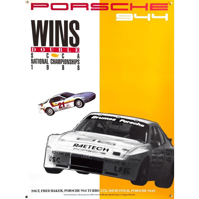 Silkscreen 944 Wins Double SCCA National Championships Poster from Michael Osborne, 1988 For Sale - Image 10 of 10
