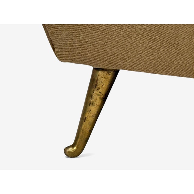 Isa Bergamo, Camel Velvet, Bronze, Wingback Chairs, Italy, 1950s For Sale - Image 12 of 14