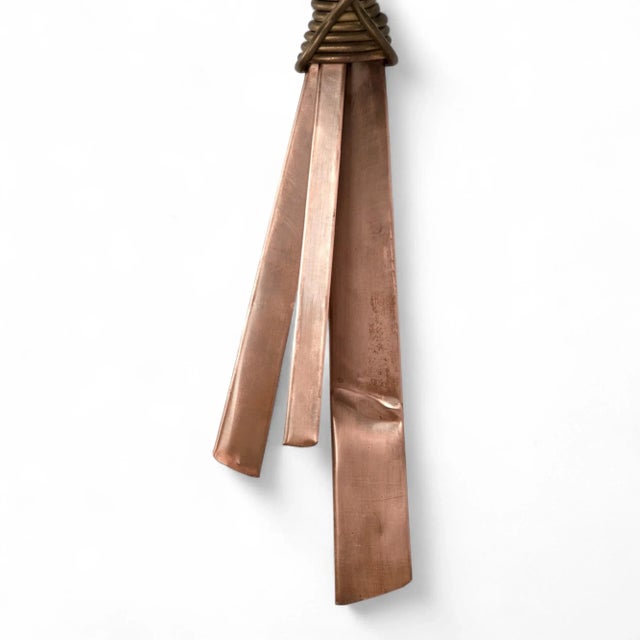 Vintage Copper Palm Leaf Wall Sconce For Sale In West Palm - Image 6 of 8