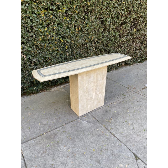 Maitland - Smith 1980s Maitland-Smith Fossilized Tessellated Stone Console For Sale - Image 4 of 5