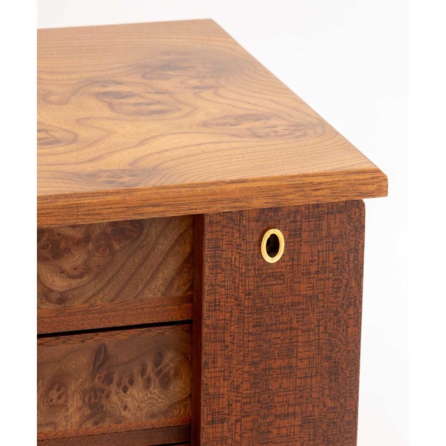 Italian Agresti Burl Walnut Jewelry Box For Sale - Image 3 of 10