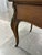 French Vintage Karges French Provincial Walnut Executive Writing Desk With Embossed Leather Top For Sale - Image 3 of 18