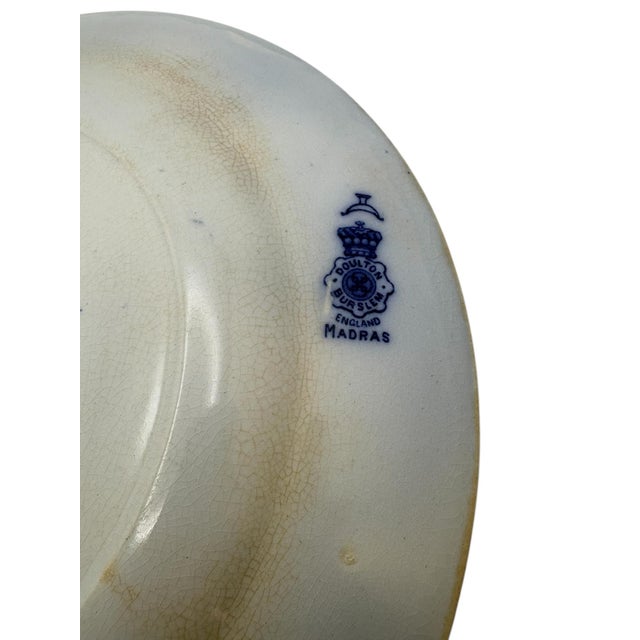 Antique Doulton Madras Pattern Flow Blue Dinner Plates-Set of 6 For Sale - Image 9 of 10