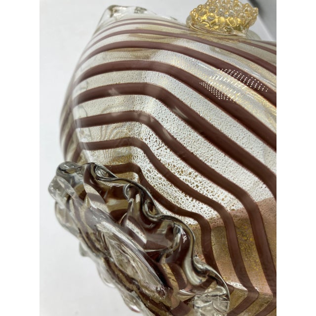 Vintage Venetian Glass Basket For Sale - Image 9 of 11
