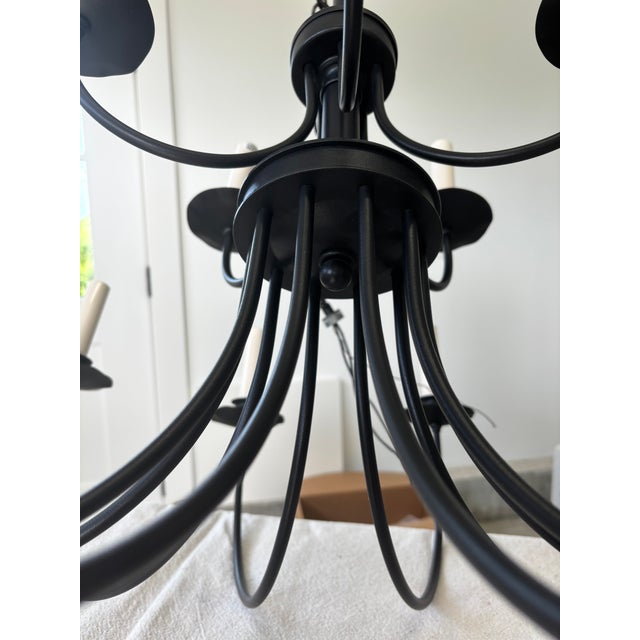 Farmhouse 1990s Authentic Hubbarton Forge Hand Forged Iron Chandelier For Sale - Image 3 of 10