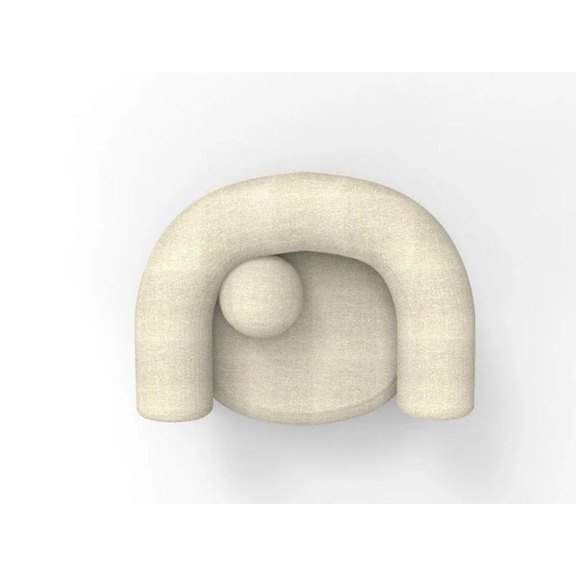 Cassette Armchair in Spugna Beige Fabric and Smoked Oak by Alter Ego for Collector For Sale - Image 4 of 5