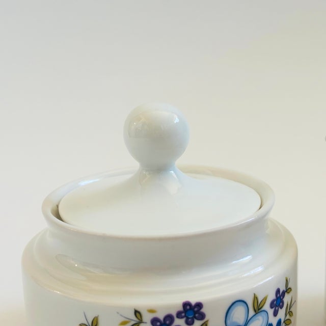 Mid Century Bavarian Porcelain Cream and Sugar With Blue Floral Design - Made by Schumann Porcelain- Arzberg, Germany 1960s For Sale In San Francisco - Image 6 of 11