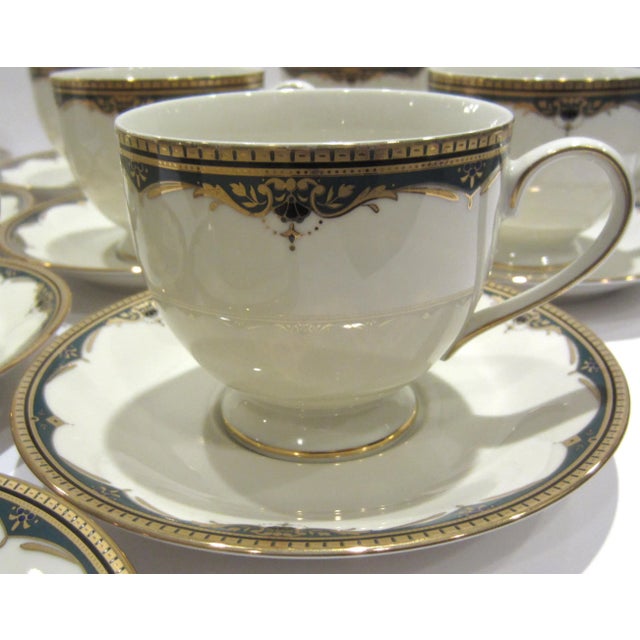 Mikasa 1990s Mikasa Gold Royale Coffee Cups & Saucers - Service for 10 For Sale - Image 4 of 13