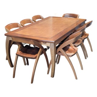 2006 Berkeley Mills Zama Dining Table and Eight Lambda Chairs - 9 Pieces For Sale
