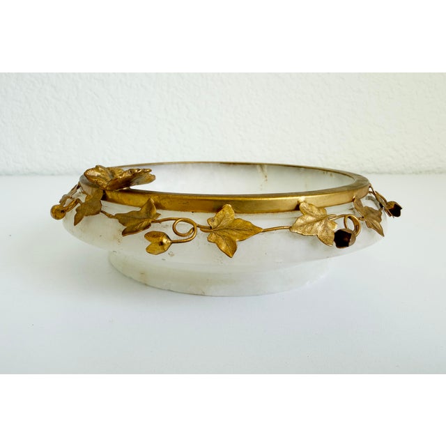 1960s Italian Alabaster & Filagree Ashtray Vide Poche For Sale - Image 4 of 13