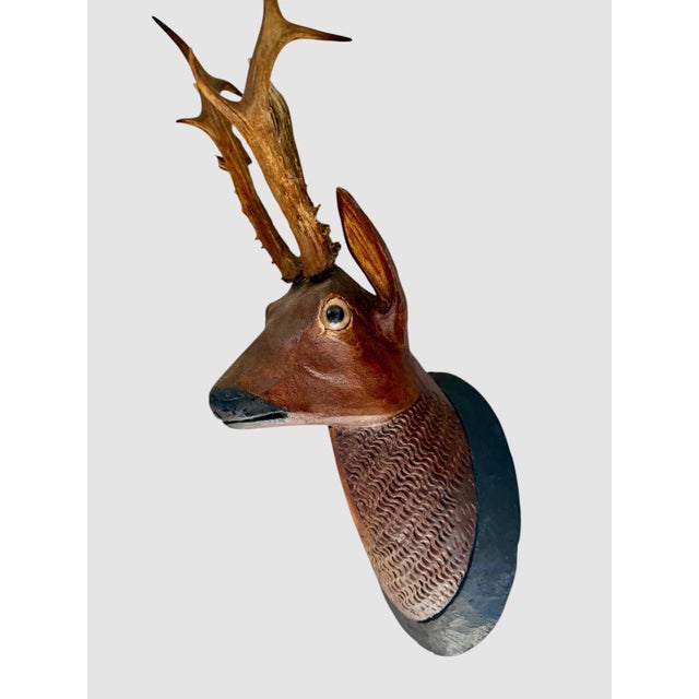 Black Forest Deer Head with Glass Eyes