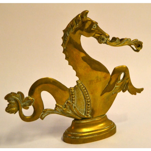 Early to Mid-20th Century Venetian brass gondola seahorse figurine attributed to Cavalli. This Venetian Brass Seahorse...