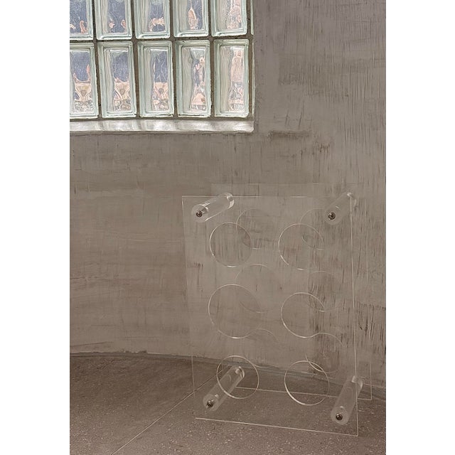 Vintage Postmodern 1980s Clear Plexiglas/Lucite 6-Bottle Wine or Champagne Rack, Holder For Sale In San Antonio - Image 6 of 12