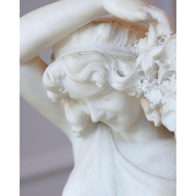 Late 19th / Early 20th-Century Volterra Alabaster Figure of a Flower Girl For Sale - Image 17 of 18