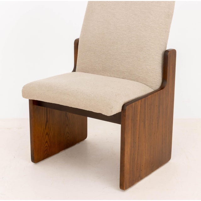 Lane "Pueblo" Grey Boucle Upholstered Walnut Dining Chairs, 6 For Sale - Image 17 of 17