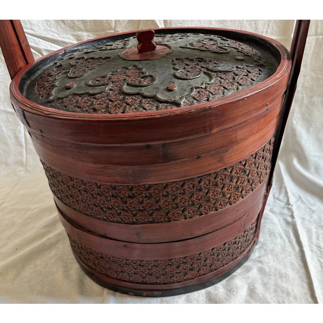 19th Century 19th Century Lacquered Wedding Basket For Sale - Image 5 of 6