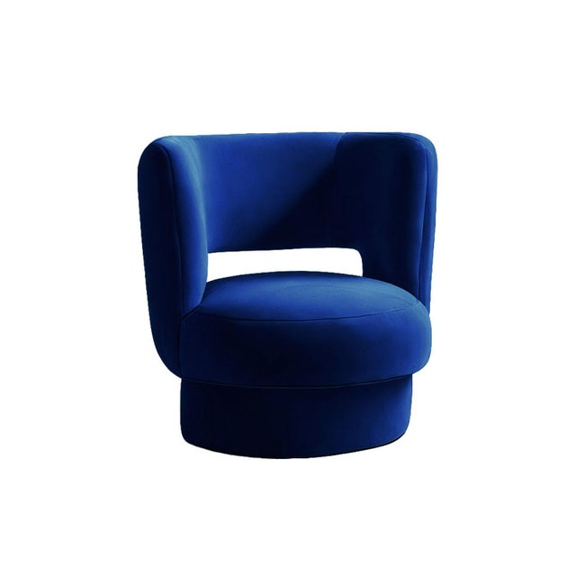 Ritual Armchair in Blue Velvet from Moanne For Sale - Image 4 of 4