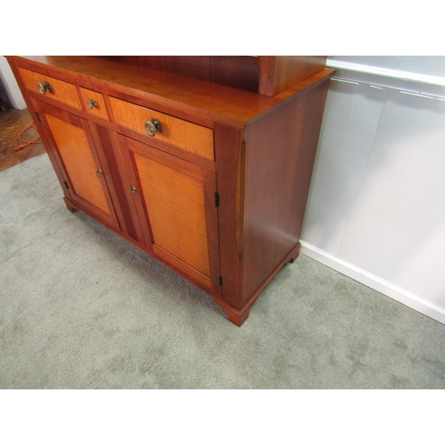 1980s Eldred Wheeler Custom Made Solid Cherry and Tiger Maple Cupboard For Sale - Image 5 of 12