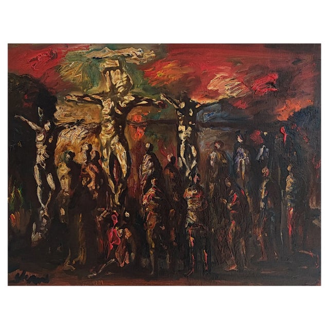 Sylvain Vigny, Les Croix, Oil on Canvas For Sale