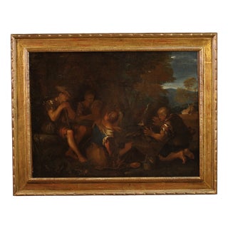 Venetian School Artist, Figurative Scene, 1640, Oil on Canvas, Framed For Sale