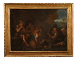 Venetian School Artist, Figurative Scene, 1640, Oil on Canvas, Framed