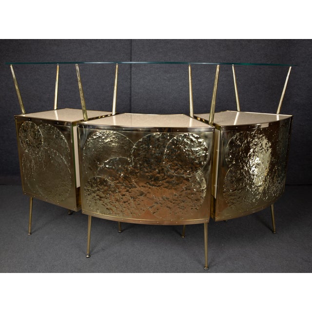 This mid-century modern dry bar, inspired by Gio Ponti, is an extraordinary piece of Italian craftsmanship. Made of steam-...