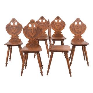 Neo-Renaissance Alpine Dining Chairs, 1870s, Set of 6 For Sale