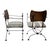 Savonarola Campaign Style Iron / Steel X-Base Chairs Greek Key Upholstery - Pair For Sale - Image 4 of 7