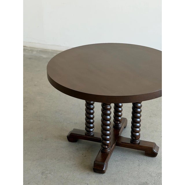 Art Deco Vintage Bobbin Leg Round Dining Table For Sale - Image 3 of 9