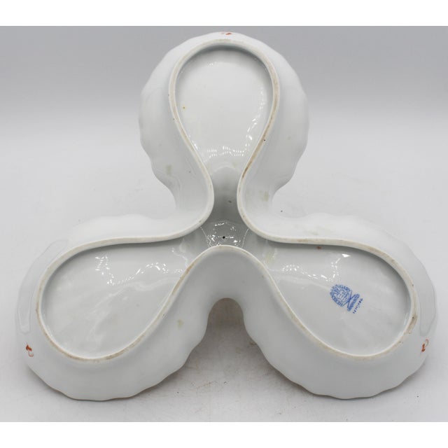 Hungarian Herend Chinese Bouquest Rust 3-Part Relish Dish For Sale - Image 10 of 11
