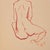 1970s 'Seated Nude', by Michael Decker, American Modernist Sanguine Ink Figural Study For Sale - Image 5 of 5