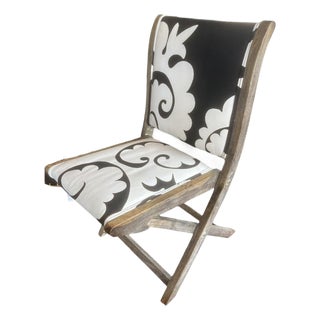 Anthropologie Marca Terai Folding Wooden Chair For Sale