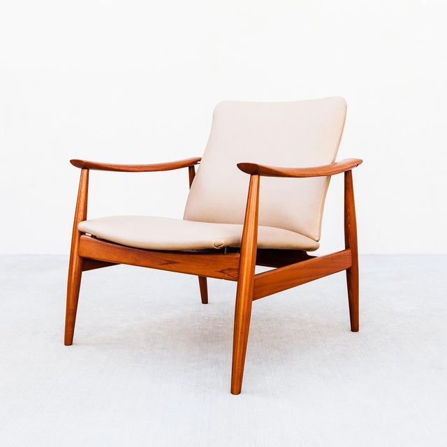 Brown Restored Finn Juhl Fd 138 Danish Modern Teak Lounge Chair by France & Son, 1960s For Sale - Image 8 of 17