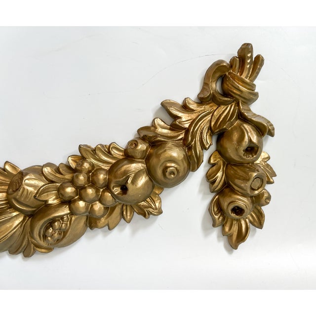 Gold 20th Century Italian Gold Gilt Resin Fruit Wall Swag For Sale - Image 8 of 10