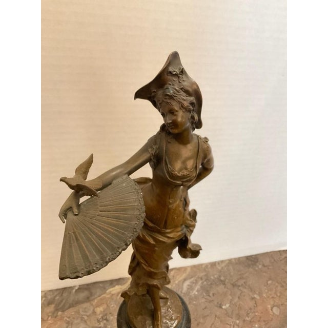 Early 20th Century Patinated Bronze Rococo Style Sculpture For Sale - Image 4 of 10