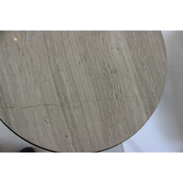 Metal Marble Top Side Tables 1990s - A Pair For Sale - Image 7 of 18
