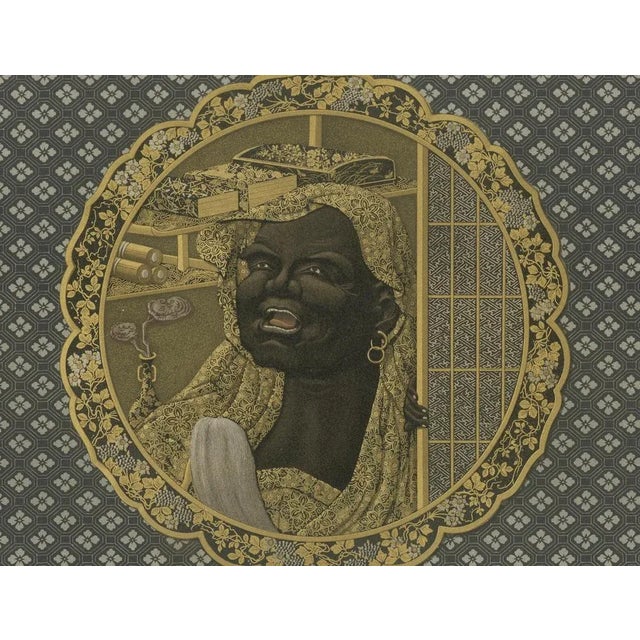 Title: portrait in golden frame – plate iii from section vi of g. A. Audsley’s decorative collection : plate iii from...