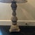 Solid wood column lamp purchased in Italy features beautiful hand carved full round details with washed finish. Cream...