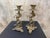 Figurative Antiqued Brass Horse Candlestick Pair For Sale - Image 3 of 10