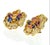 Contemporary 18K Yellow Gold Diamond & Multicolor Sapphire Flower Earrings by Designer Adler, A Pair For Sale - Image 3 of 18