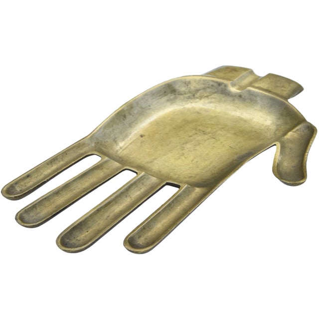 Mid-Century Modern Mid 20th Century Handmade Moroccan Brass Ashtray & Catchall For Sale - Image 3 of 6