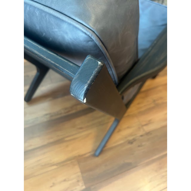 Pottery Barn Raylan Leather Arm Chair MCM For Sale - Image 10 of 14