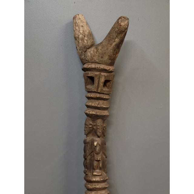Vintage Dogon African Carved Wood House Post Ethnic Art For Sale - Image 4 of 7