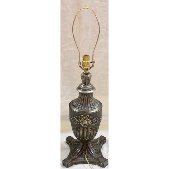 Late 19th Century 19th Century Neoclassical Spelter "Kerosene" Lamp For Sale - Image 5 of 7