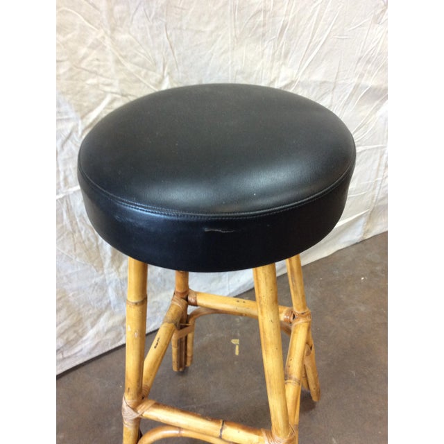 1950s French Rattan and Bamboo Bar Stools - a Pair For Sale - Image 9 of 13