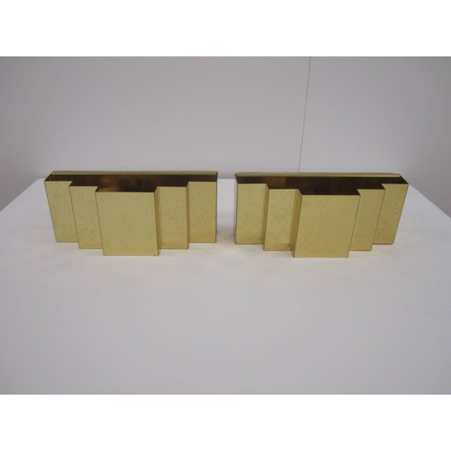 Modern Art Deco Style Brass Wall Sconces, Circa 1970s - Pair For Sale In New York - Image 6 of 12