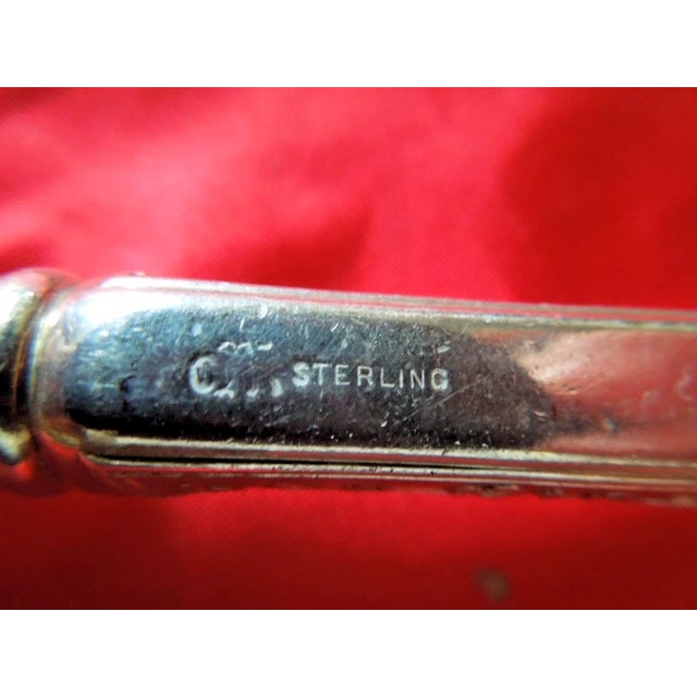 American 1907 Whiting 'Adam' Sterling Silver Luncheon Knives Blunt Plated Blades, Monos- Set of 8 For Sale - Image 3 of 5