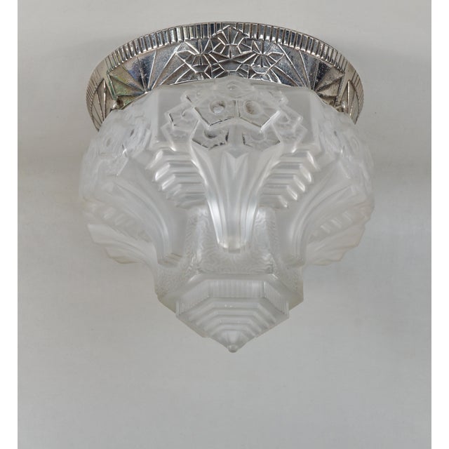 Art Deco 1930s French Art Deco Flush Mount by Muller Freres France For Sale - Image 3 of 11