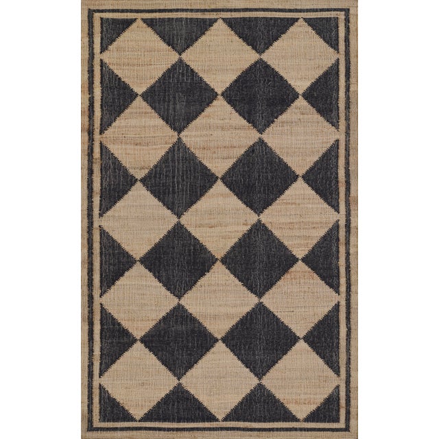 Erin Gates by Momeni Orchard Court Checker Black Hand Woven Wool and Jute Area Rug 3'6" X 5'6" For Sale - Image 12 of 12