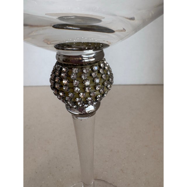 Hollywood Regency Late 20th Century Hollywood Regency Jeweled Stem Wine Goblets - a Pair For Sale - Image 3 of 7